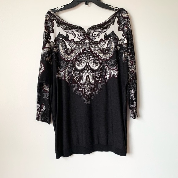 White House Black Market Sweaters - LAST CHANCE 𝅺WHITE HOUSE BLACK MARKET Lightweight Scroll Design Sweater Small